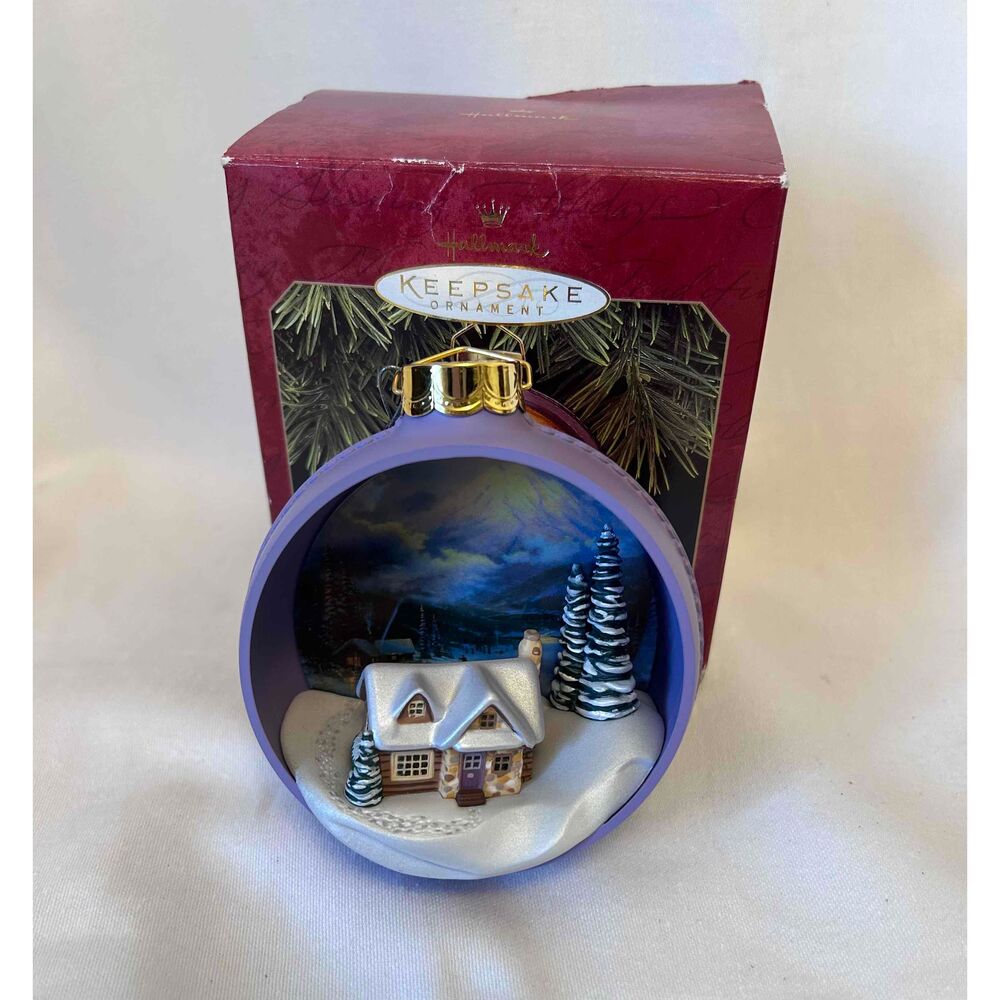 Hallmark Thomas Kinkade The Warmth Of Home Light Up Christmas Ornament 1997‎